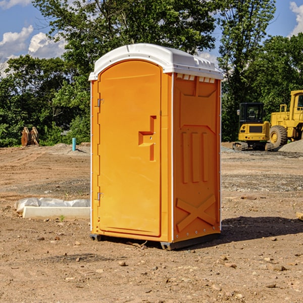 how often are the portable toilets cleaned and serviced during a rental period in Kearney County